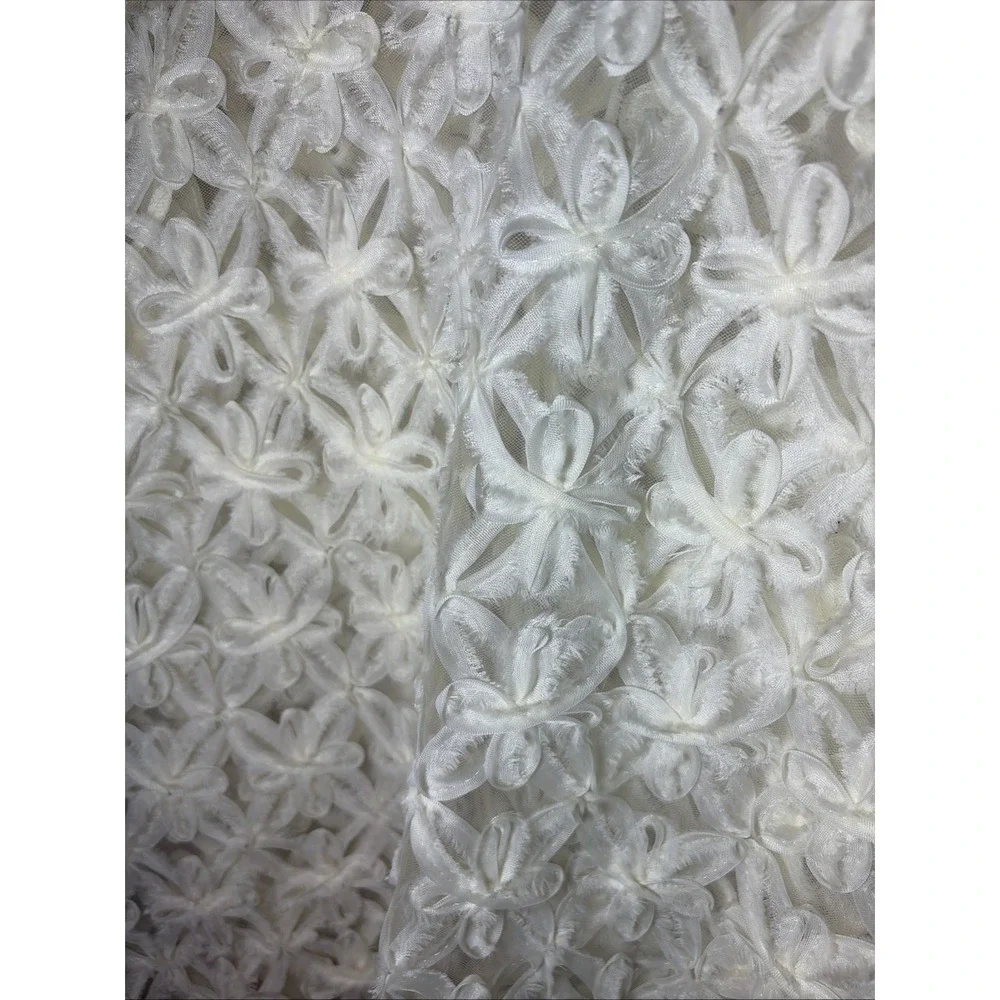 Retro Ivory Floral Mesh Boho Sheer Women's Blouse, Unbranded, Pit To Pit  24